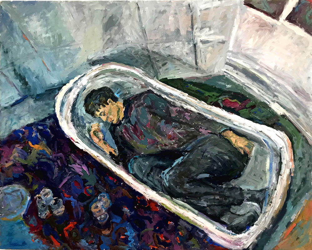 <b>The bain of my existence (2020)</b><br />48x60"<br />Oil on canvas