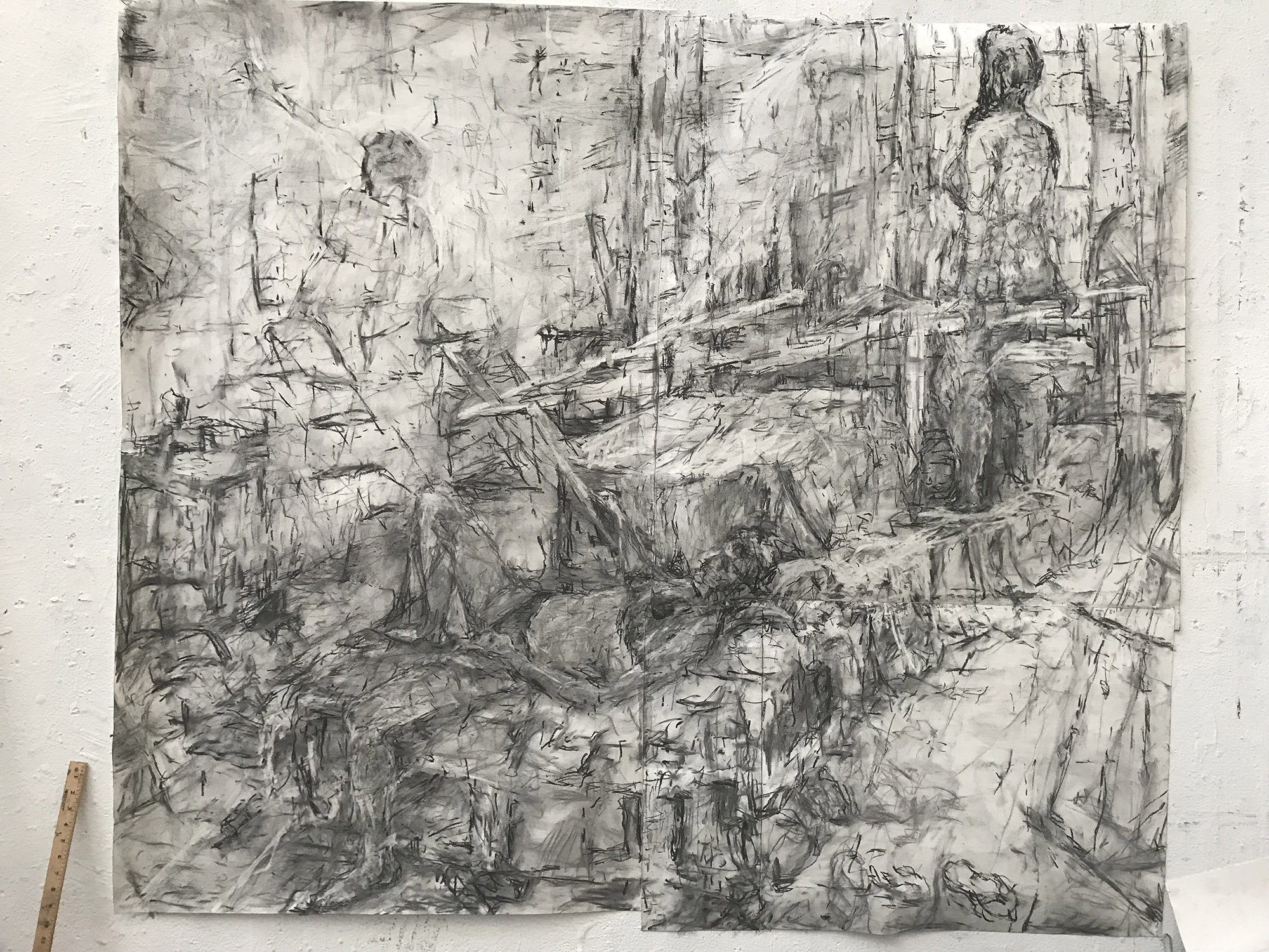 <b>Untitled (2020)</b><br />60"x65"<br />Charcoal on watercolor paper