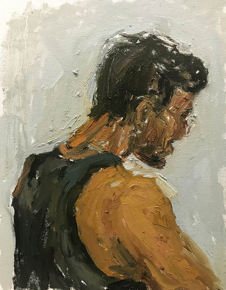 <b>Joe (2022)</b><br />14x11"<br />Oil on panel