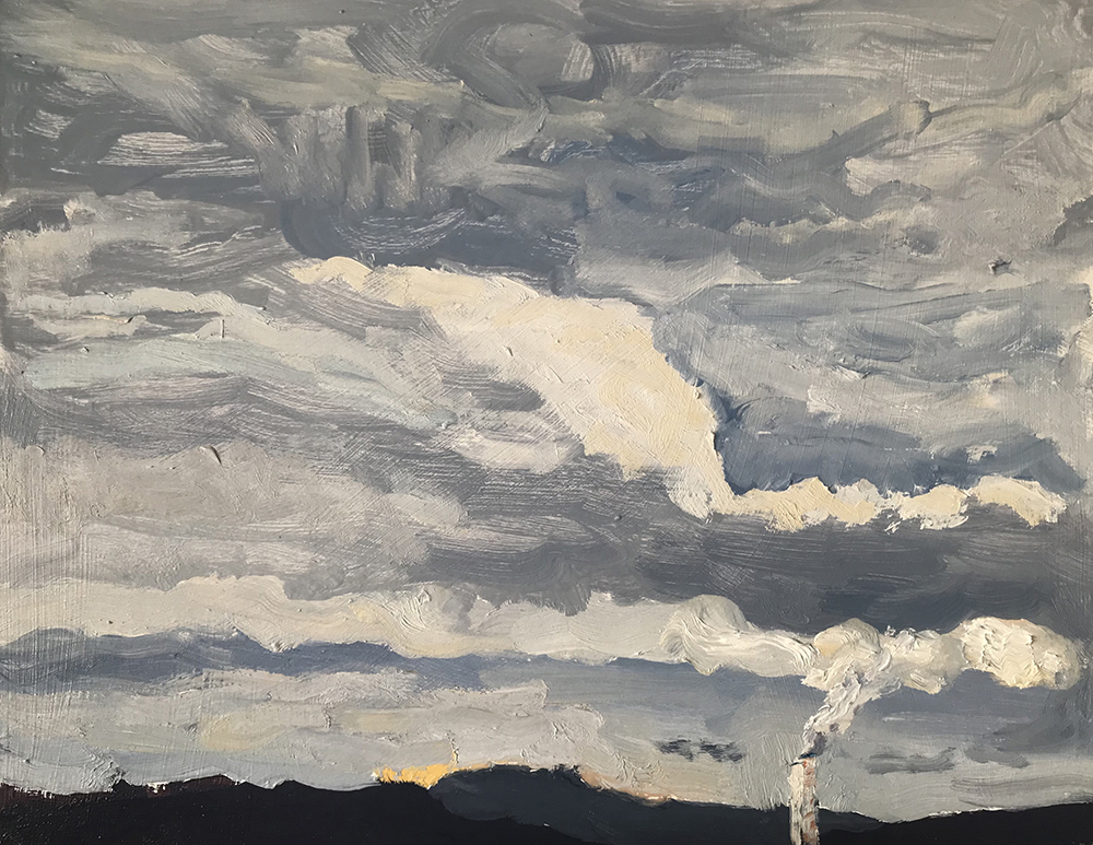 <b>Basel Tower IV (2023)</b><br />9x12"<br />Oil on panel