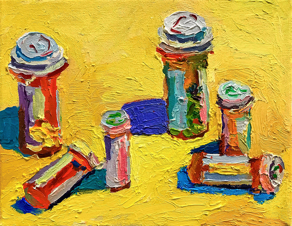 <b>Unfuck The World (2021)</b><br />8x10"<br />Oil on canvas